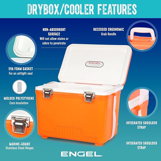ENGEL 13qt Leak-Proof, Air Tight, Drybox Cooler and Small Hard Shell Lunchbox - Image 4