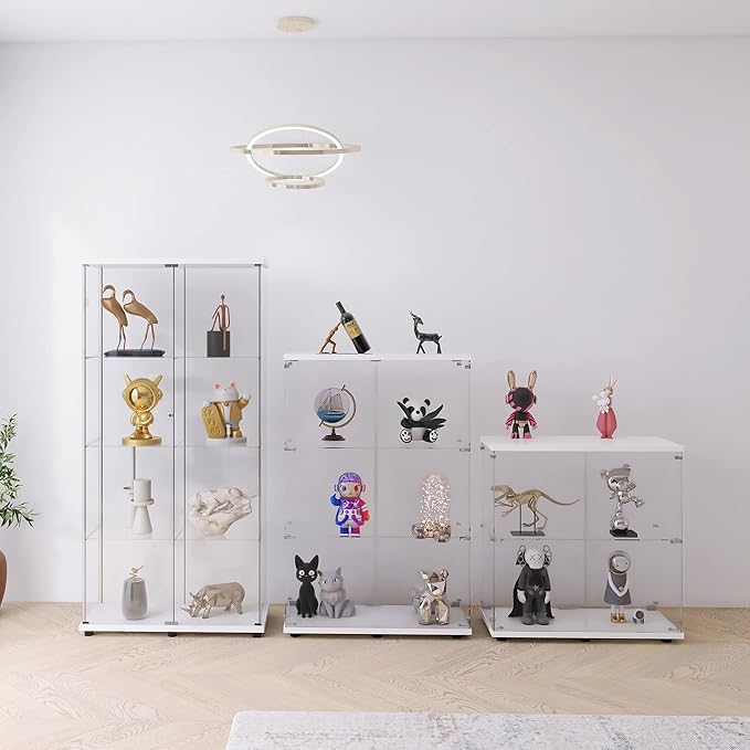 Yoluckea 3 Shelves Glass Display Cabinet - Image 4