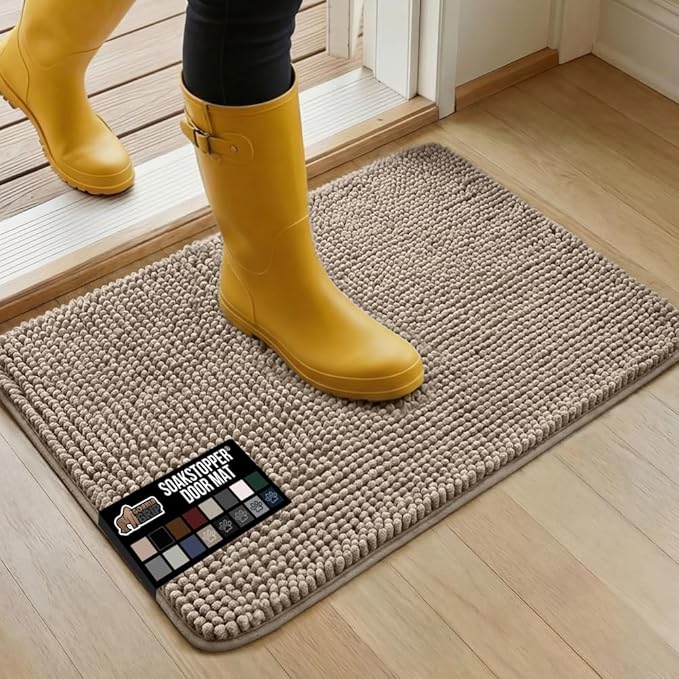 GORILLA GRIP SOAKSTOPPER Dog Door Mat, 30x20 Machine Washable Rug Absorbent by GorillaGrip
