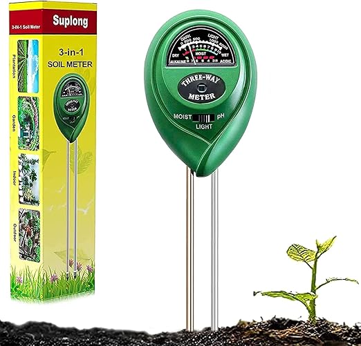 Suplong 3-in-1 Soil Moisture Meter, Upgraded Stainless Steel Probe Soil by Suplong