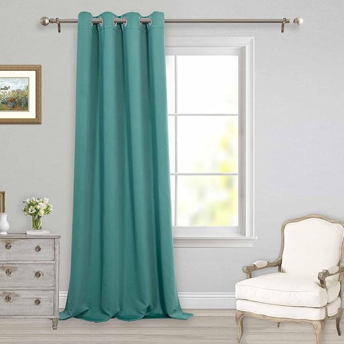 MYSKY HOME Blackout Curtains for Living Room Teal Curtains for Sliding Door - Image 9