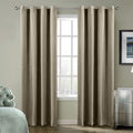 ChadMade Extra Wide Blackout Lined Premium Velvet Curtain Gray Beige 120Wx72L by ChadMade