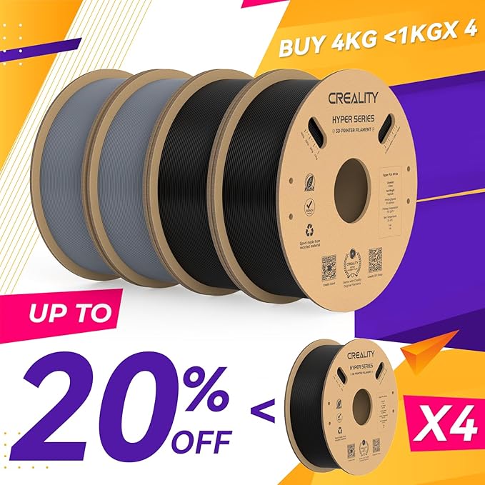 Creality Hyper PLA Filament 1.75mm, 30-600mm/s High Speed 3D Printer Filament - Image 2