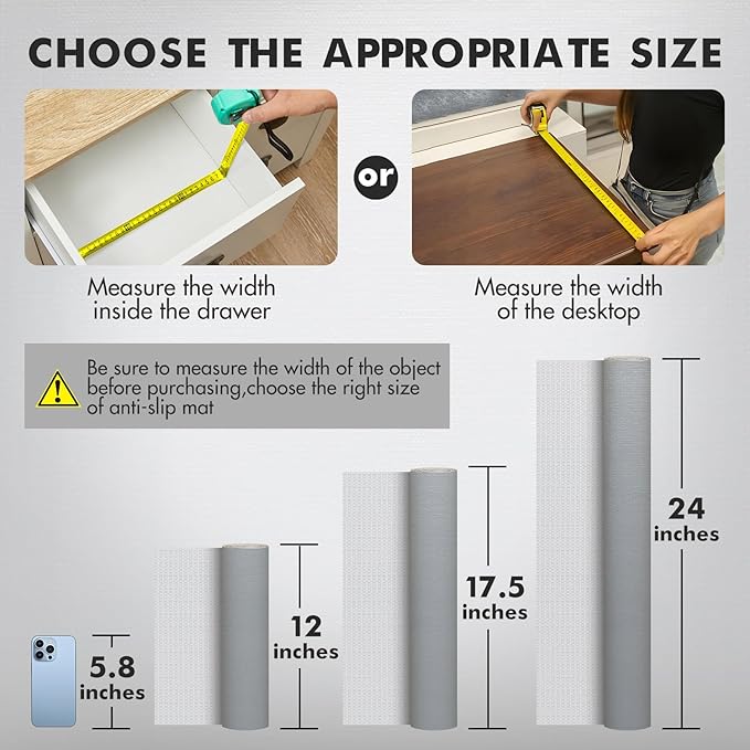 Viseeko Shelf and Drawer Liner for Kitchen Cabinet, Non-Adhesive Cabinet Liners - Image 4