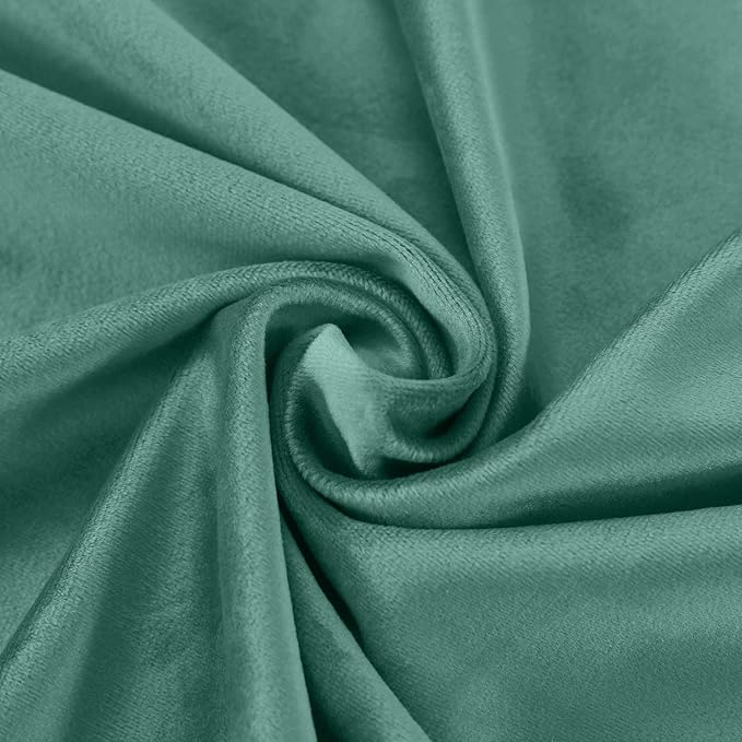 ChadMade Blackout Lined Premium Velvet Curtain Teal 84Wx96L Inch, Eyelet Grommet - Image 6