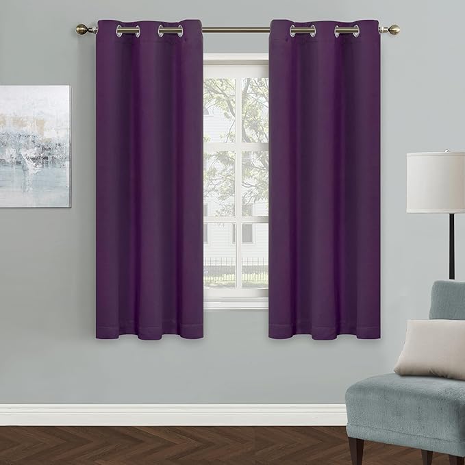 MYSKY HOME Bedroom Curtains 63 Inch Long Blackout Curtains by MYSKYHOME