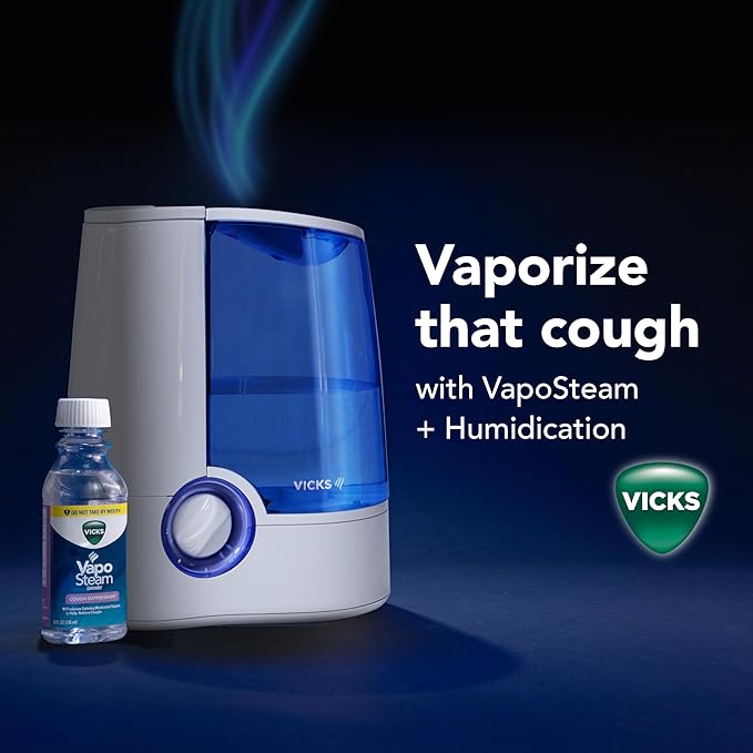Vicks Warm Mist Humidifier Filter‑Free 1 Gal Tank, Auto Shut‑Off, Night Light - Image 6