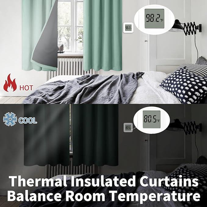 BGment Blackout Curtains for Bedroom 54 Inch Length, Rod Pocket 100% Blackout - Image 4