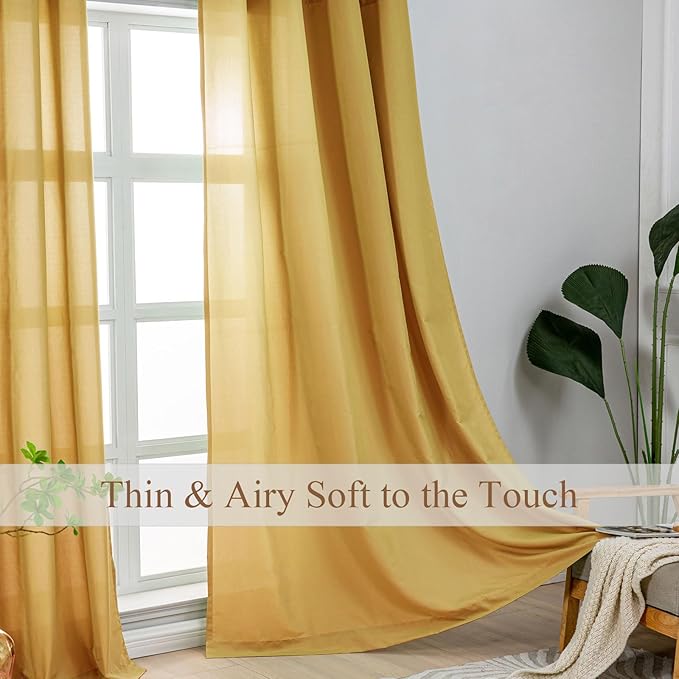 L.Z.E Non-See-Through Privacy Curtains 84 Inches Long 2 Panels Set, Rod Pocket - Image 2