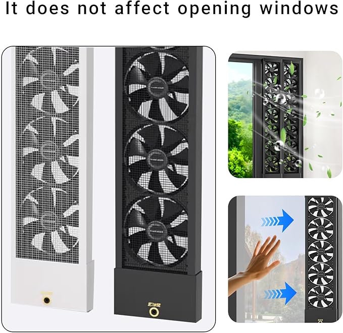 Vertical Window Exhaust Fan for Sliding Windows 5CM Retractable, Adjustable - Image 4
