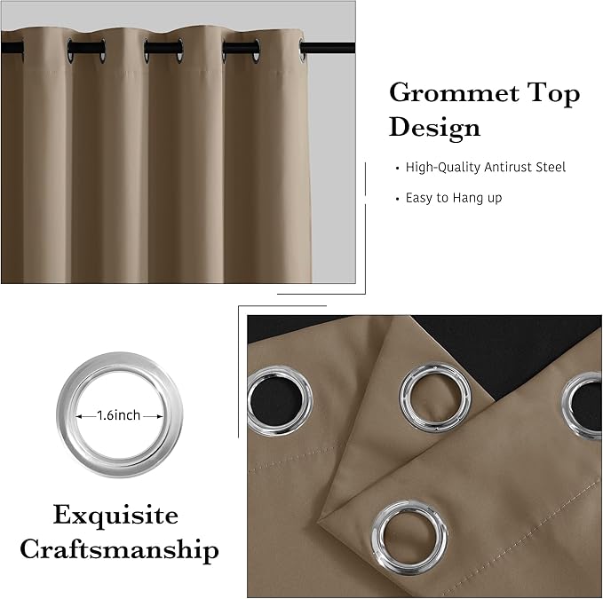 RYB HOME 100% Blackout Room Divider Curtains - Image 6