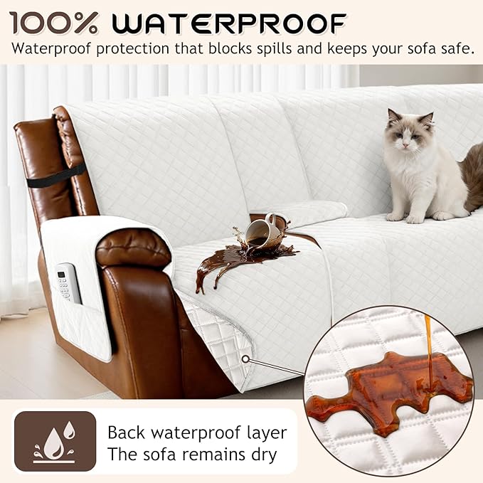 Arfntevss Waterproof Recliner Sectional Couch Covers - Image 2