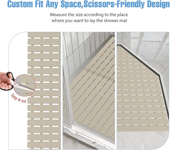​Shower Mat Non-Slip Bath Mat for Tub and Shower Stall, 200+ Suction Cups - Image 7
