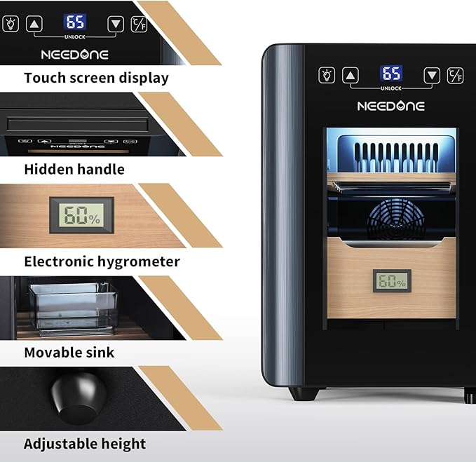 NEEDONE Cigar Humidor 8L with Heating & Cooling Control, Quiet Thermostatic - Image 7