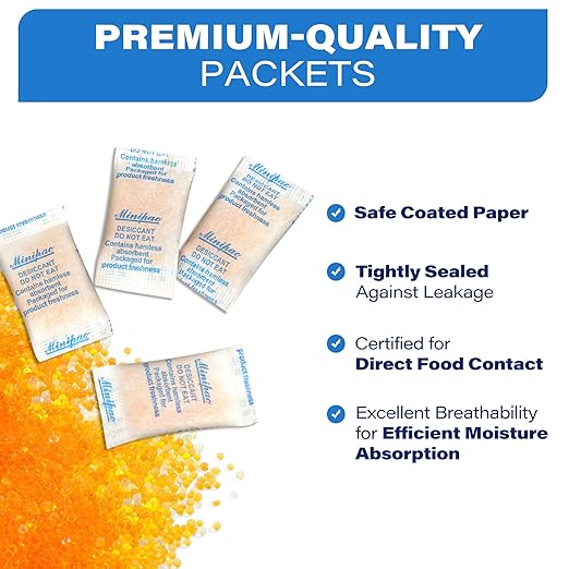 LotFancy Silica Gel Packets, 300 Packs 0.5 Gram, Indicating Desiccant - Image 5