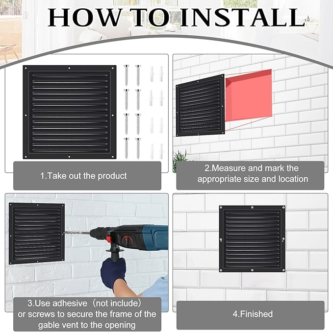 2 Pcs 12" x 12" Gable Vent Shed Attic Vent - Image 6