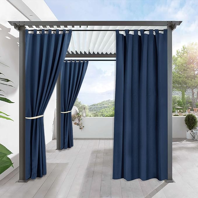 RYB HOME Outdoor Curtains for Patio Waterproof Tab Top Block Sunlight Thermal by RYBHOME