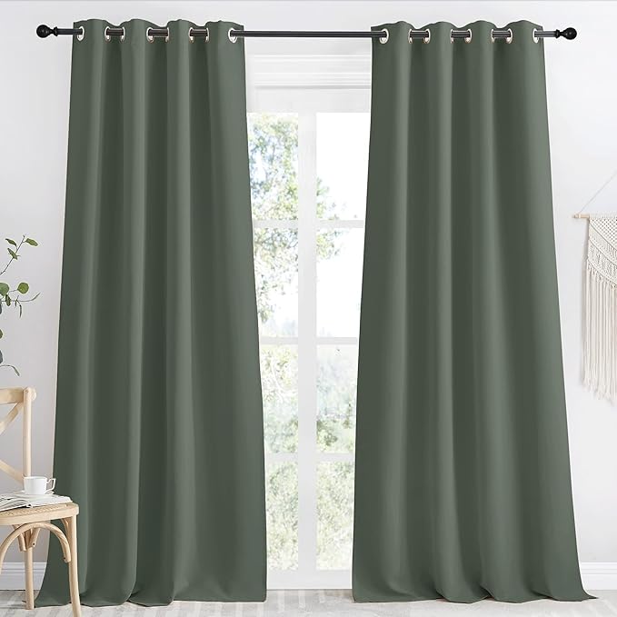 NICETOWN Blackout Curtain 118 inch Long, W55 x L118, 1 Panel, Dark Mallard by NICETOWN