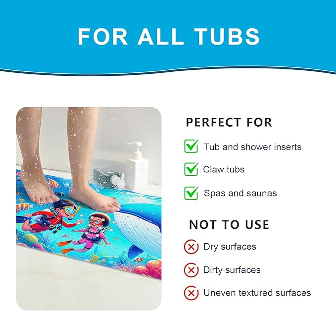 XIYUNTE Baby Bath Mat for Tub Non Slip Kids Bath Mat - Image 7
