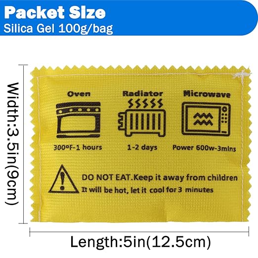 100g Rechargeable Desiccant Silica Gel Beads Pack Lab Desiccants Bag - Image 2