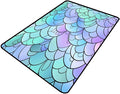 Shag Carpet, Cartoon Colorful Fish Scales, Pattern Drawing, Lightweight Area by Snarena