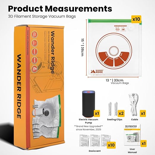 3D Printer Filament Storage Bags Vacuum Storage Bags Kit 3D Printer Accessories - Image 4