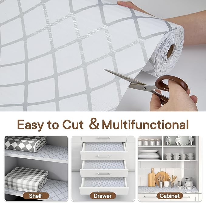 Shelf and Drawer Liner for Kitchen Cabinets Non-Adhesive, Strong Grip Non-Slip - Image 6