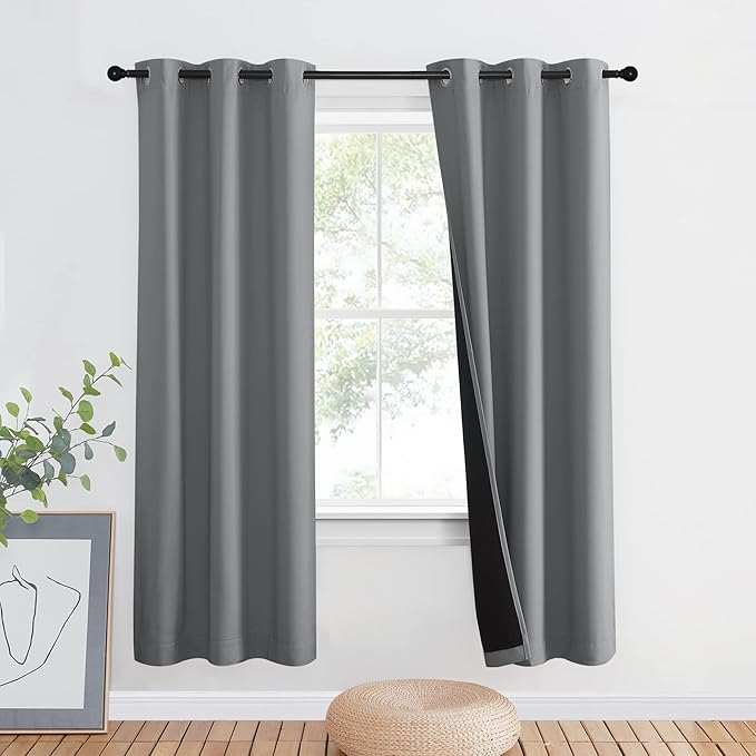 NICETOWN Silver Grey Full Shade Curtain Panel, Energy Smart & Noise Blocking by NICETOWN