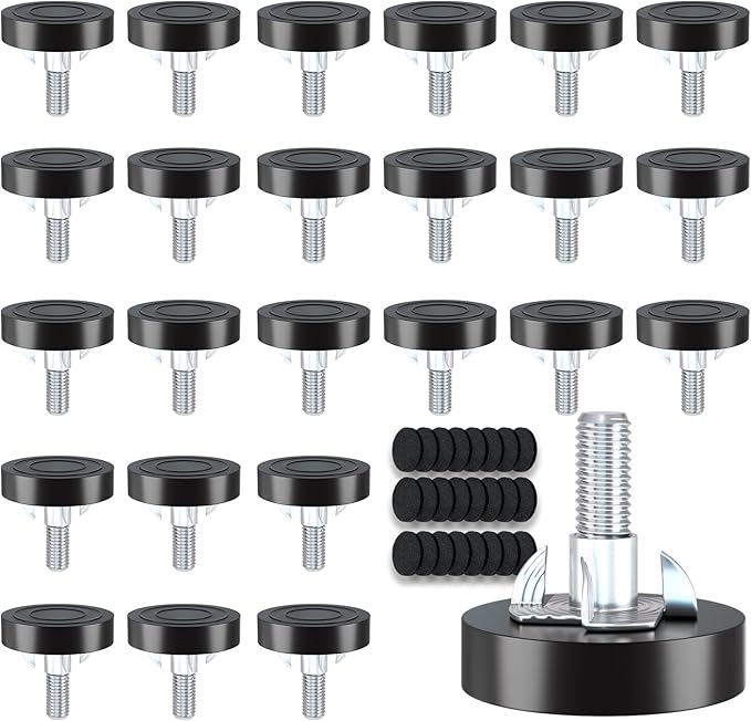 Adjustable Leveling Feet: 24pcs, M6 T-Nuts & Floor Protectors, Heavy Duty by Unknown