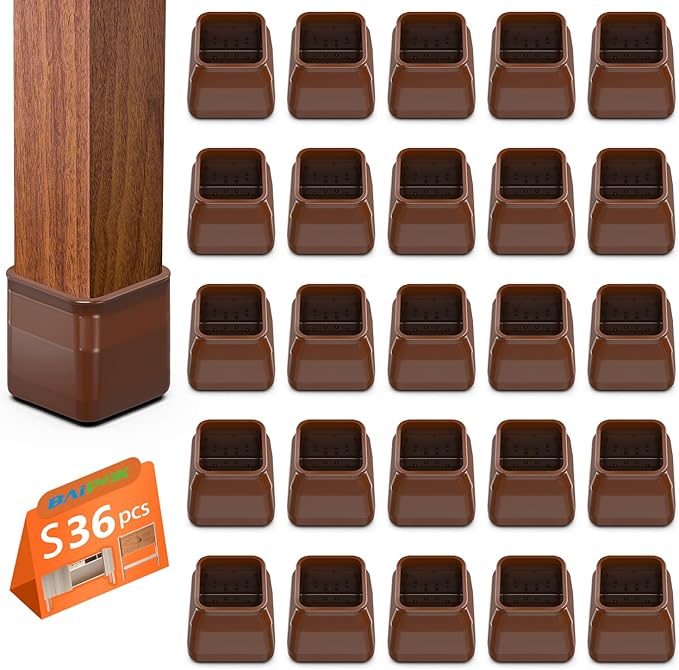 BAIPOK 36Pcs Square Chair Leg Floor Protectors by BAIPOK