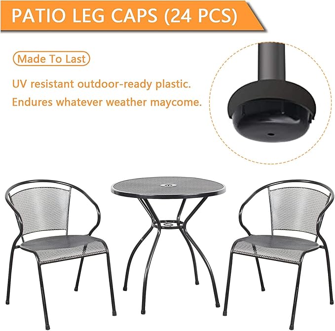 APPLIANCEMATES 1-1/2" Wrought Iron Patio Furniture Feet Glides - Image 5