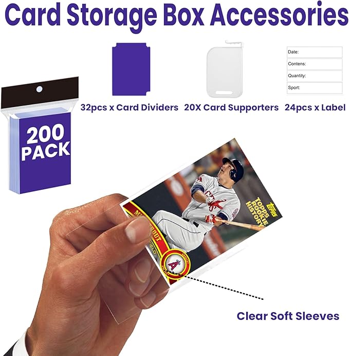 4 PACK Sports Card Box 3940 Count Cardboard Trading Card Storage Box, Bulk Card - Image 2