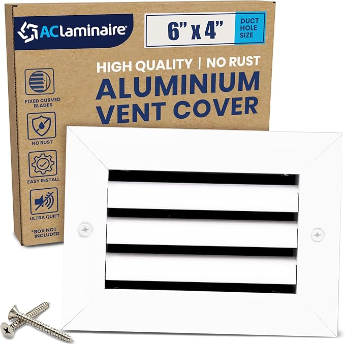 6x4 Inch Air Return Vent Cover Decorative – Premium Aluminum AC Vent Cover by LAMINAIRE