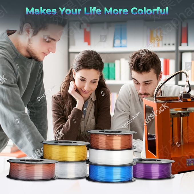 Creality Silk PLA 3D Printer Filament, Silk Shiny Metallic PLA Filament 1.75mm - Image 7