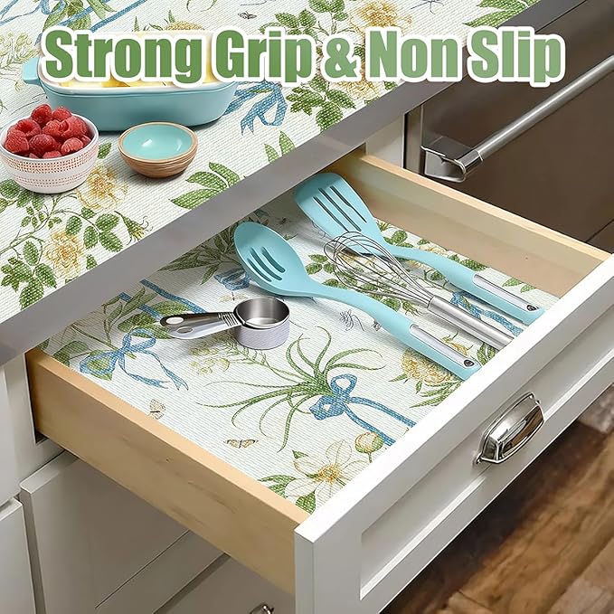 Drawer and Shelf Liner for Kitchen Cabinets Non Adhesive Cabinet Liners Floral - Image 5
