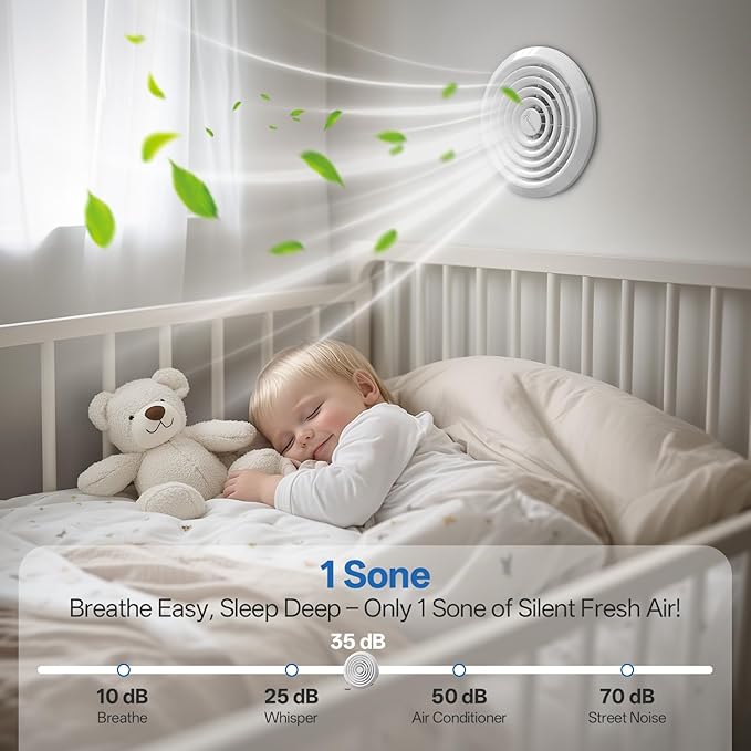 8 Inch Round Bathroom Exhaust Fan，110 CFM 1 Sone Powerful and Quiet Bathroom - Image 4