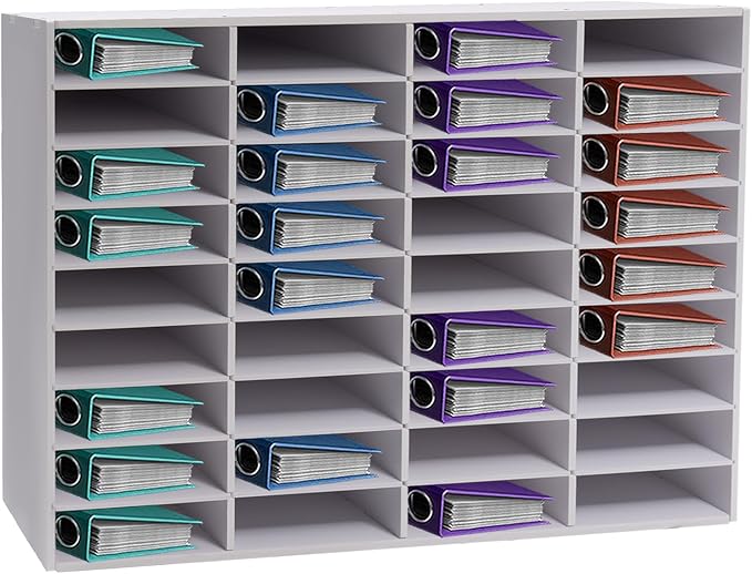 Literature Organizers 24/36Slots Mail Sorter Compartment Files Rack File by AOOCHU