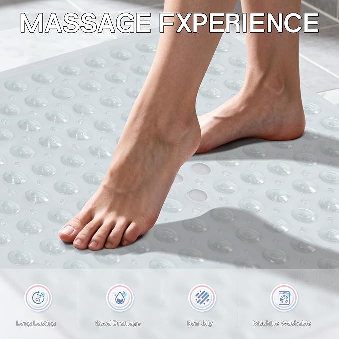 Anti-Slip Bathtub Shower mat, 20.8×20.8（Approximately 53×53cm） inch Soft - Image 5