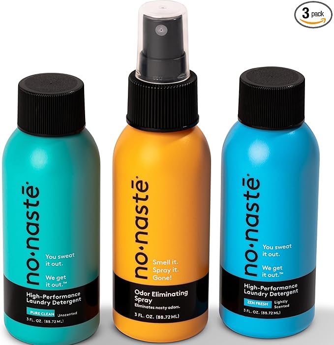 Nonaste Mini Travel Fresh Kit – TSA Approved Odor Eliminating Spray & Laundry by Nonaste
