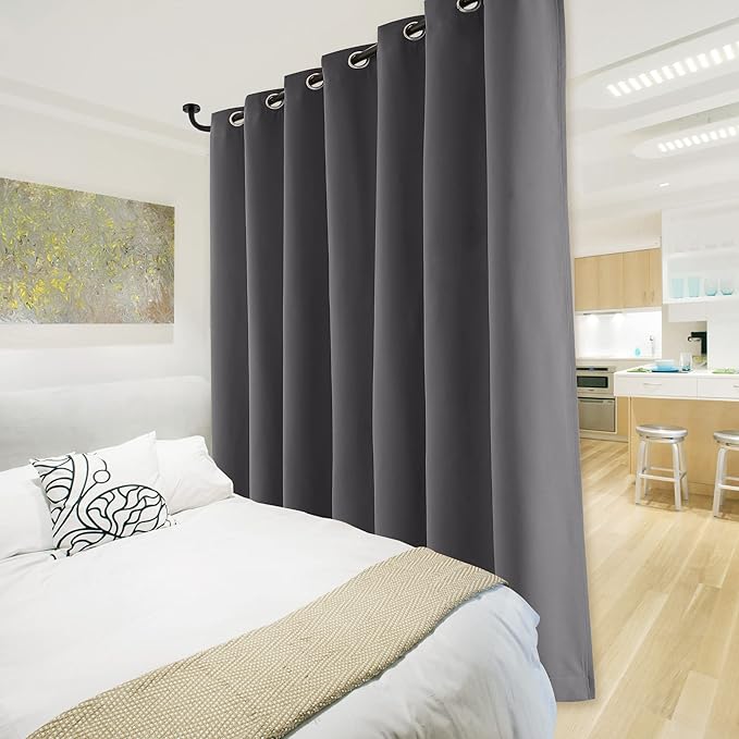 NICETOWN Total Shade Patio Door Curtain, Heavy-Duty Full Light Shading Sliding - Image 2