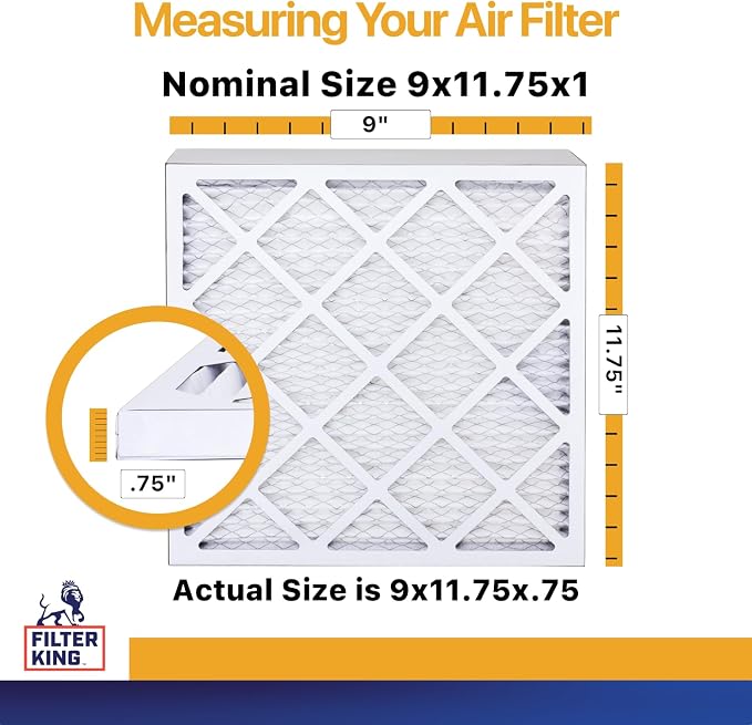 Filter King Air Filters 9x11.75x1 | 12 Pack | MERV 13 HVAC Pleated AC Furnace - Image 2
