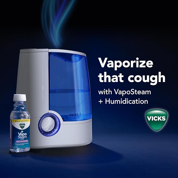 Vicks Warm Mist Humidifier Filter‑Free 1 Gal Tank, Auto Shut‑Off, Night Light - Image 6