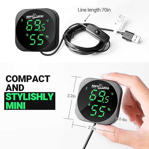 REPTI ZOO Thermometer Hygrometer, LED Digital Thermo Hygrometer - Image 7