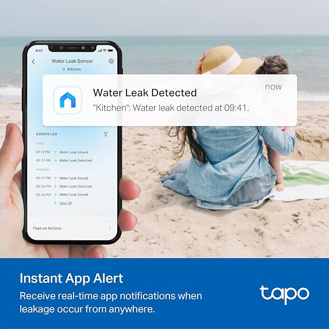 TP-Link Tapo Smart Water Leak Detector, Requires Tapo Hub, Water Leak Sensor - Image 3