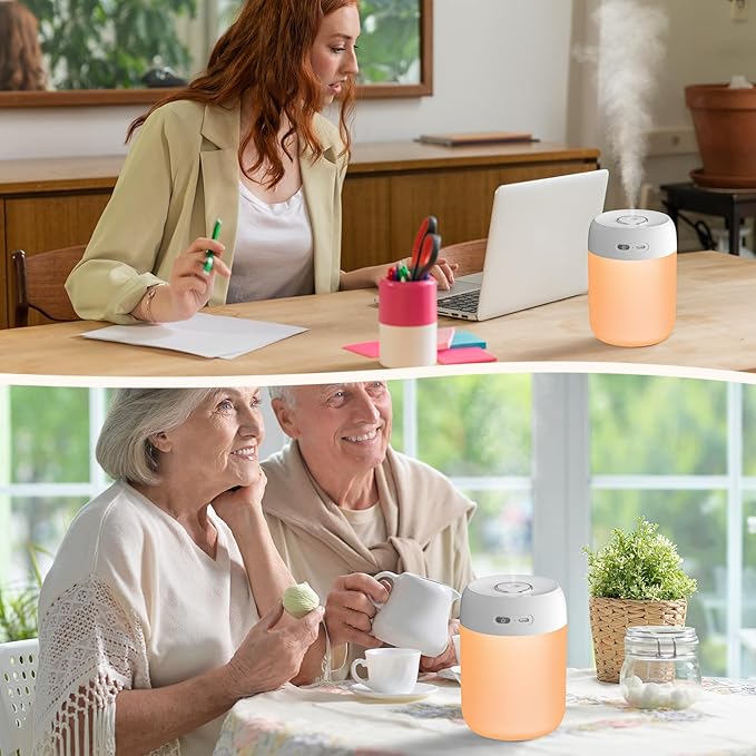 Portable Small Humidifier, 650ml Colorful Mini Humidifier - Image 6