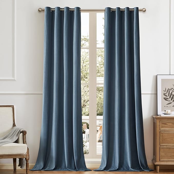 BULBUL Velvet Curtains 96 inches Luxury Elegant Living Room Curtain Modern by ModernShinyVelvetCurtains