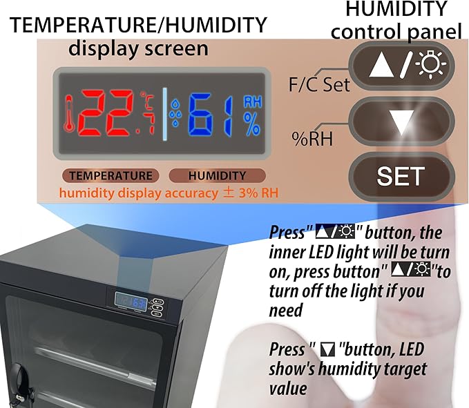 Modern Black 50L Camera Dehumidify Dry Cabinet - Image 5