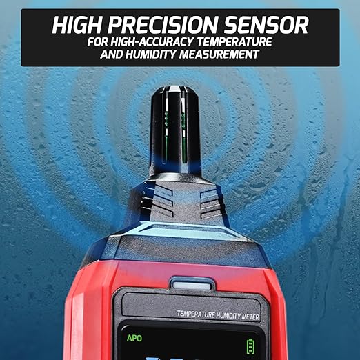 Humidity and Temperature Meter Data Logger Digital Psychrometer HVAC, Wet Bulb - Image 6
