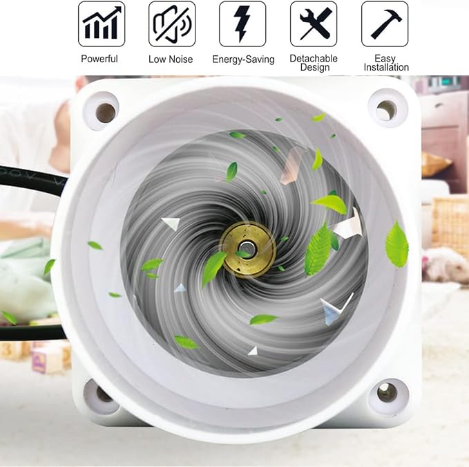 2“ Inline Duct Fan 12V 22 Cfm HVAC Quiet Exhaust Blower Small Ventilation Fan - Image 6