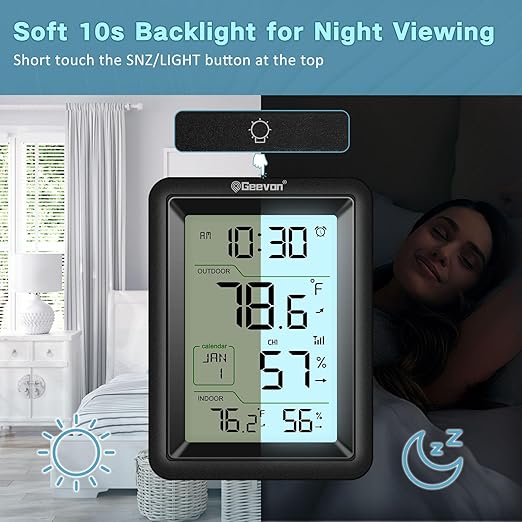 Geevon Wireless Indoor Outdoor Thermometer & Hygrometer - Image 6